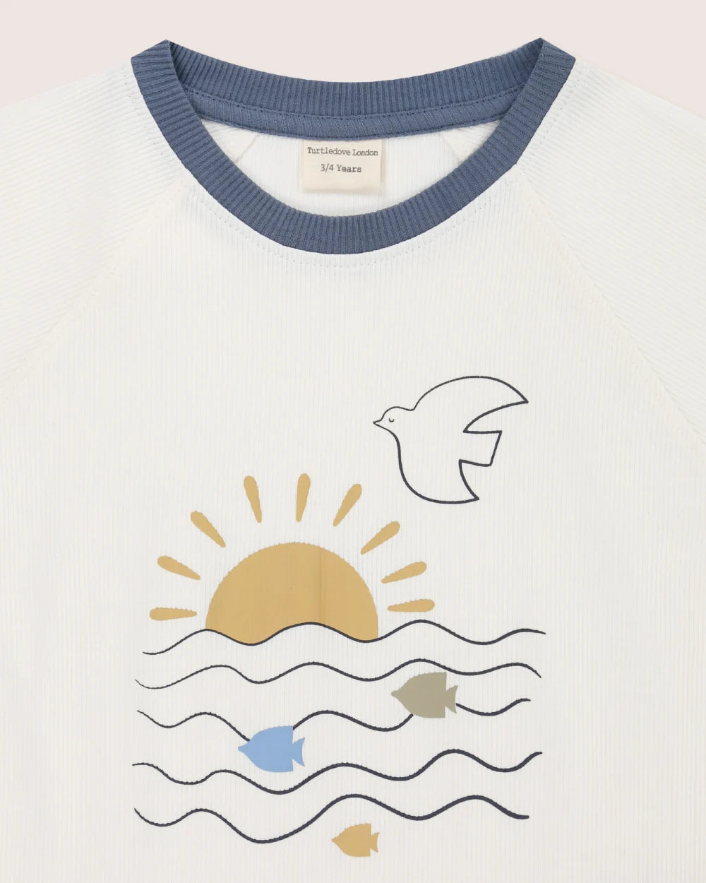 Turtledove white rib T-shirt and shorts set