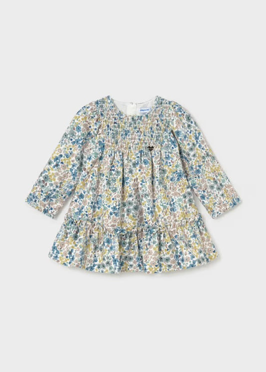 Mayoral Printed Velvet Floral Dress 2946