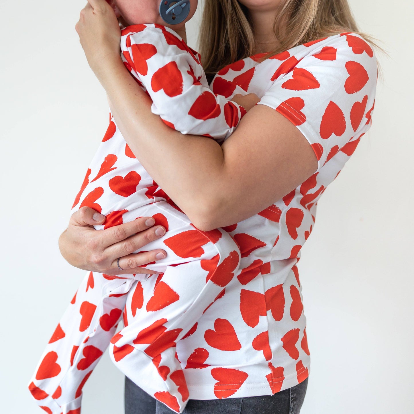 Fred & Noah - Love Heart cotton sleepsuit: Newborn