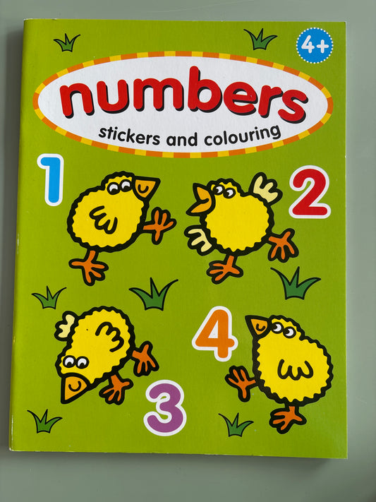 Numbers sticker and colouring Book