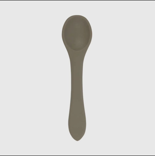 Baby silicone weaning spoon - Silver sage