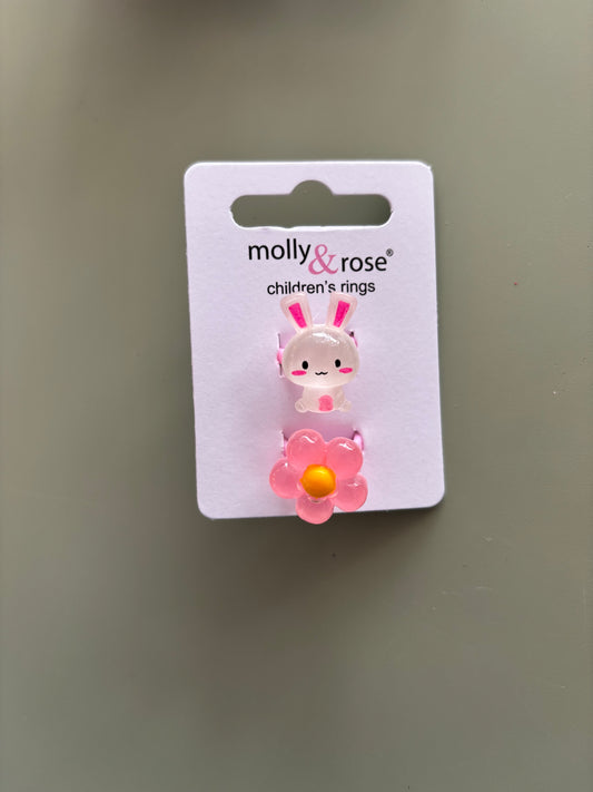 Childrens set of 2 rings - bunny