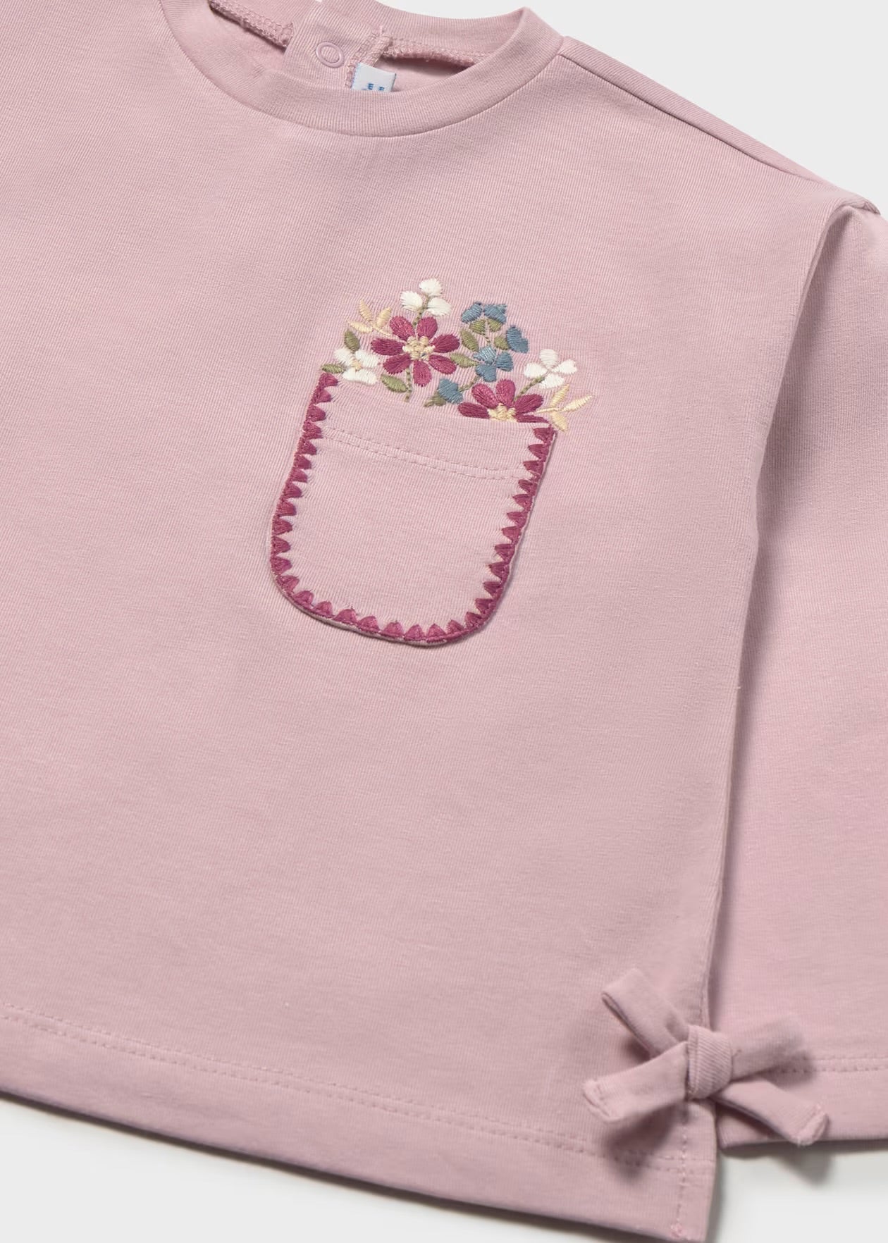 Mayoral Floral Bow Tie Purple Long Sleeve top 2087