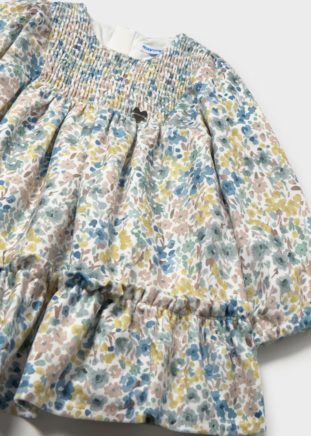 Mayoral Printed Velvet Floral Dress 2946