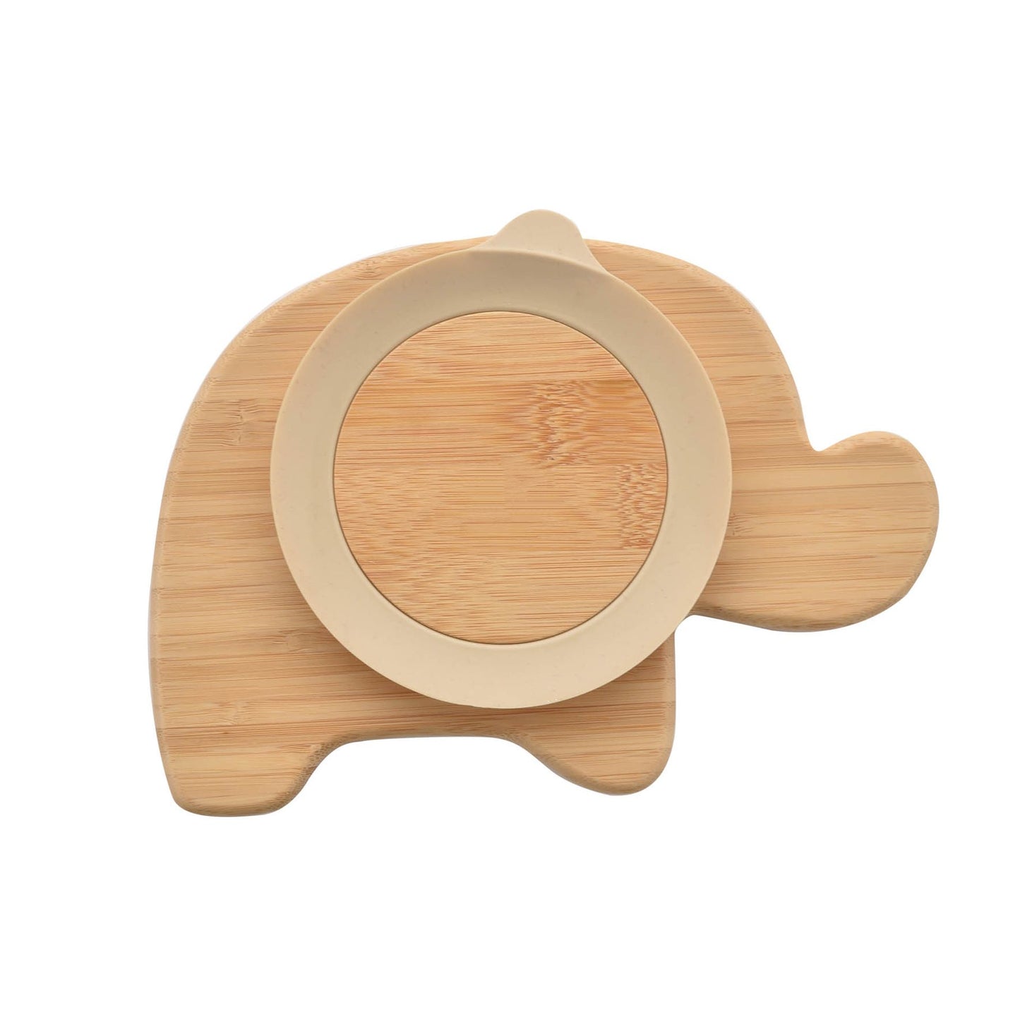 Bamboo personalised elephant plate with suction base