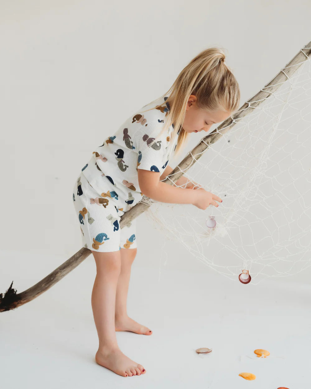 Turtledove Merbear T-shirt and shorts set
