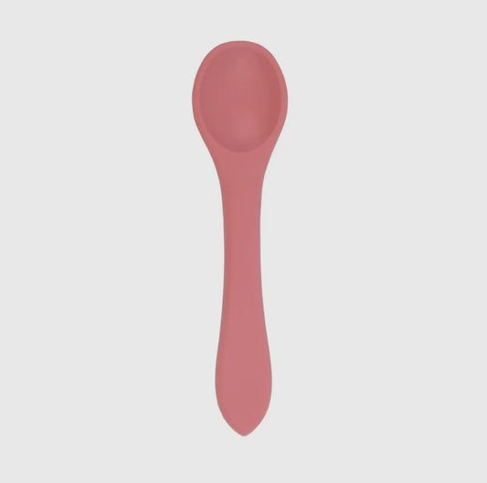 Baby silicone weaning spoon - Dusty Rose