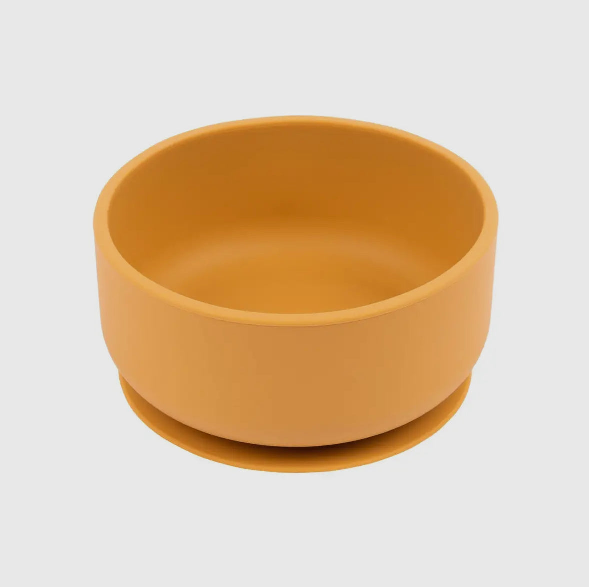 Baby silicone suction bowl with lid - Ochre