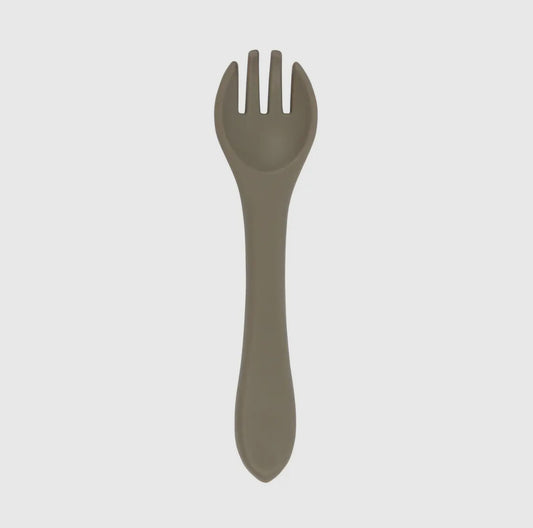 Baby silicone weaning fork - Silver sage