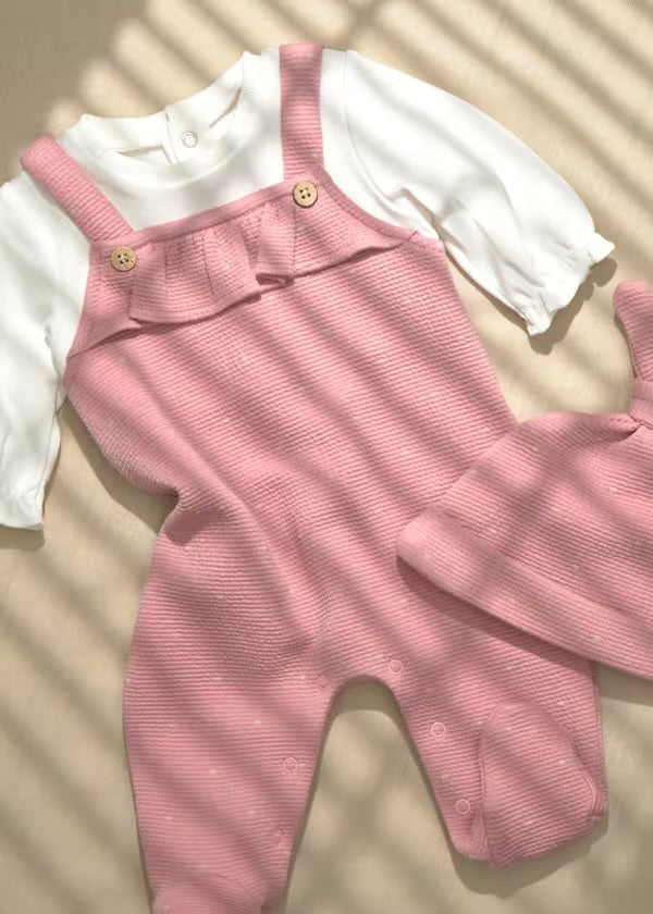 Mayoral Dungarees, Top & Hat set 2651