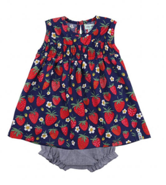 Lilly and Sid Strawberry Dress with bloomers age 1-2 years