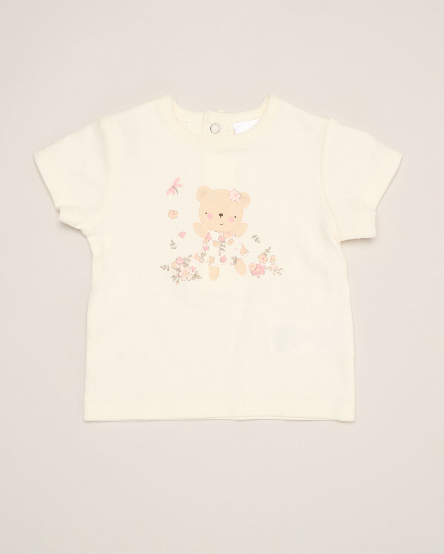 Matching floral top, shorts and teddy 0-3 months