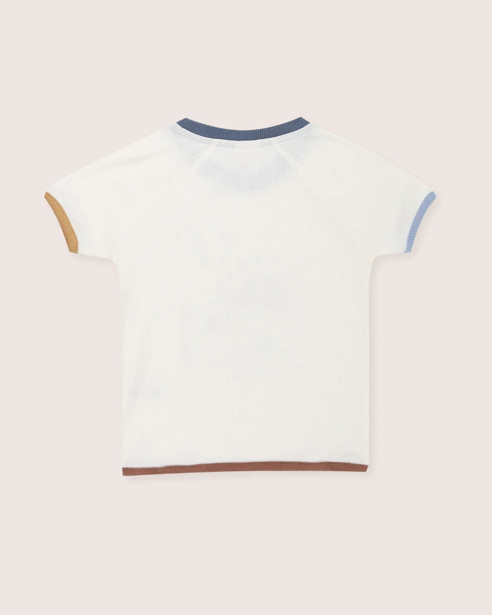 Turtledove white rib T-shirt and shorts set