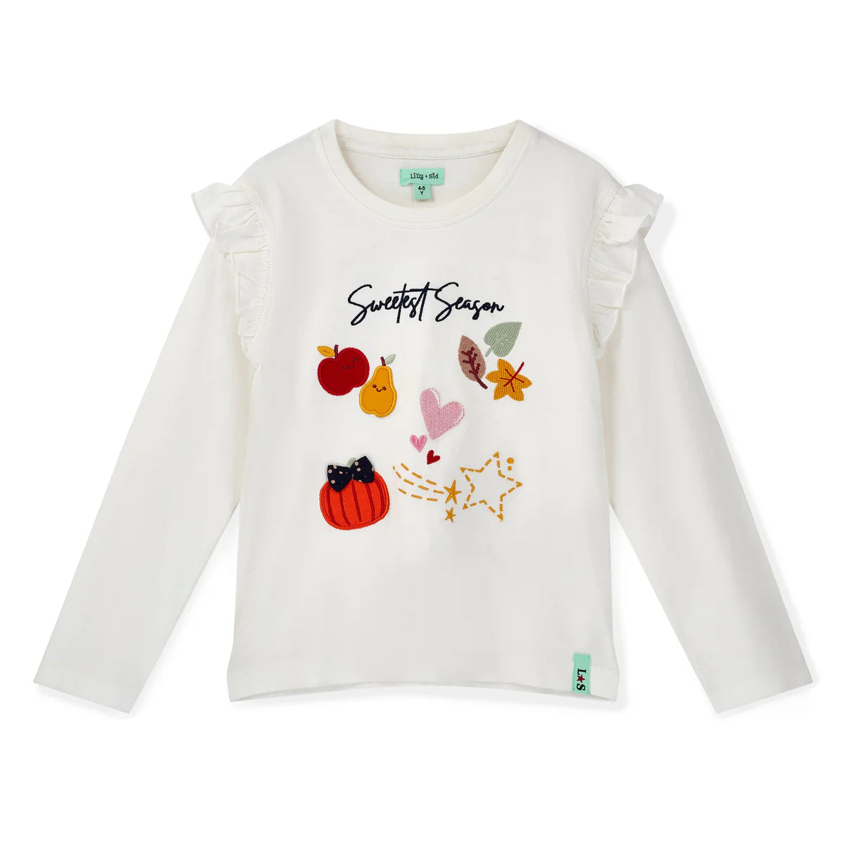2-3 years Lilly and Sid Sweet Season white appliqué top