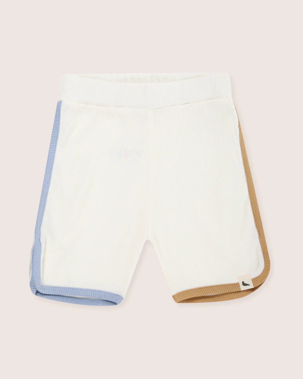Turtledove white rib T-shirt and shorts set