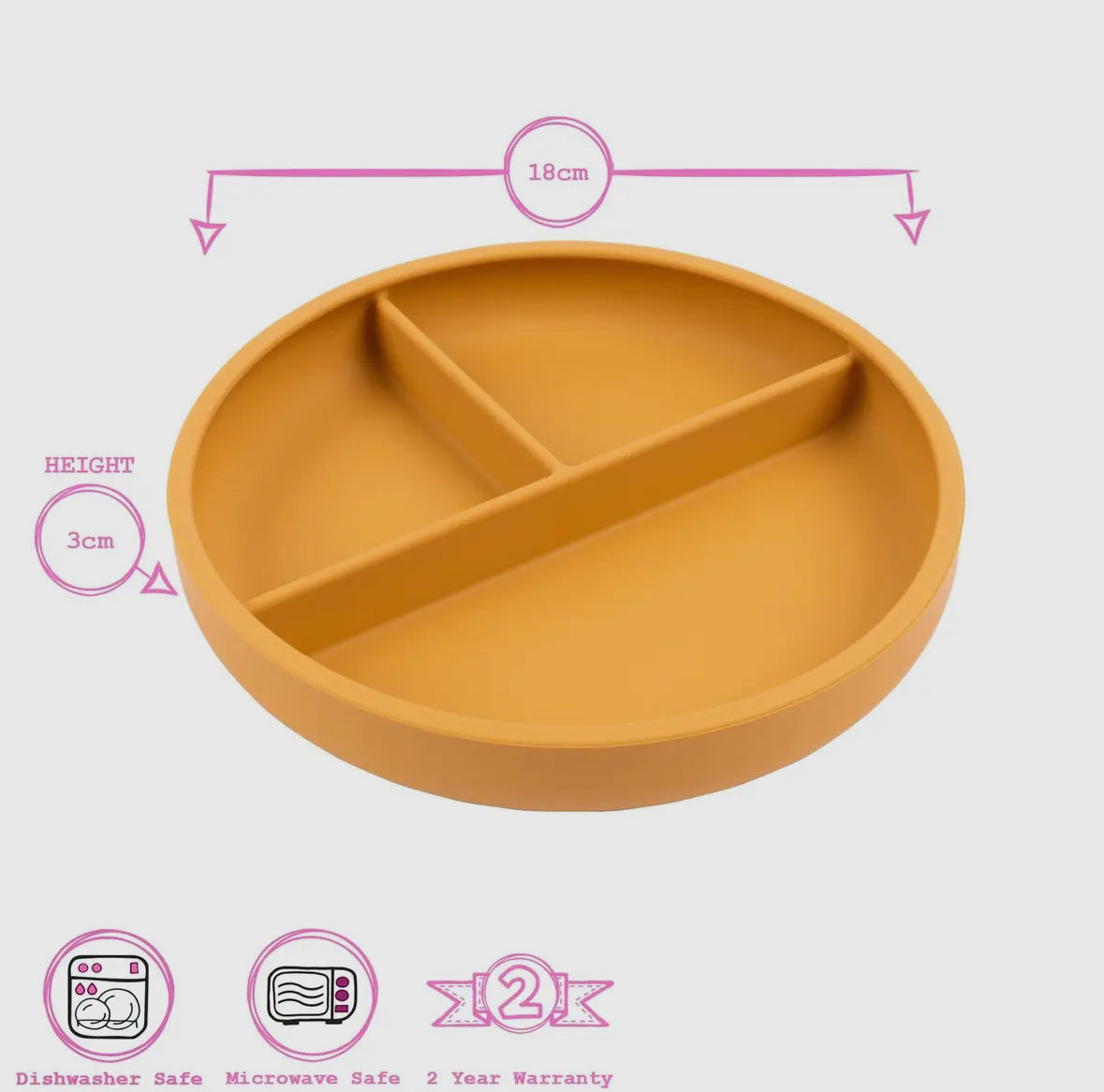 Baby silicone weaning plate - Ochre