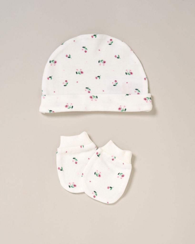 Six piece floral layette set