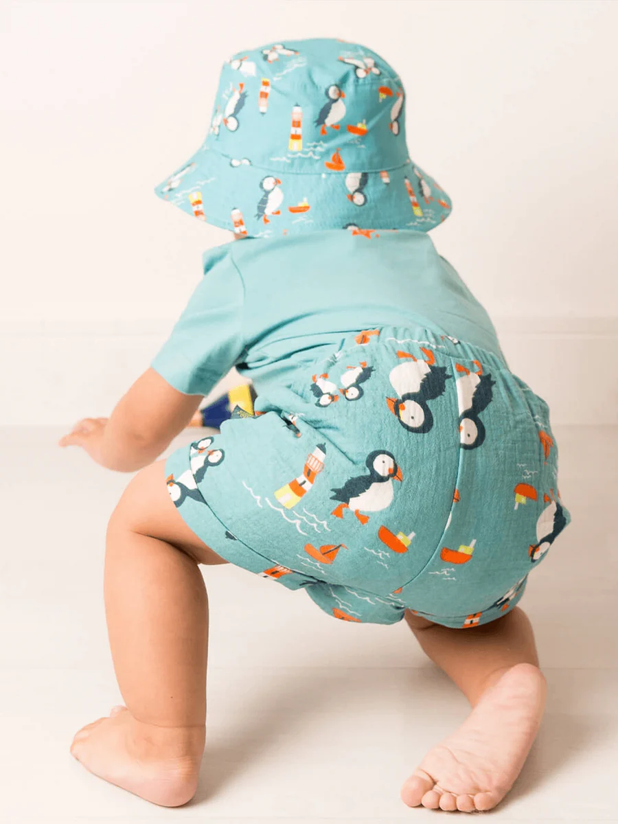 Blade and Rose Kenzie the Puffin muslin shorts 0-6 months