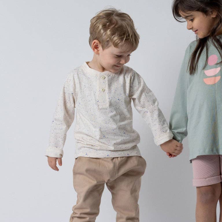 Aneby - Long Sleeve T-Shirt | Pastel Speckled: Ecru White / 18-24m