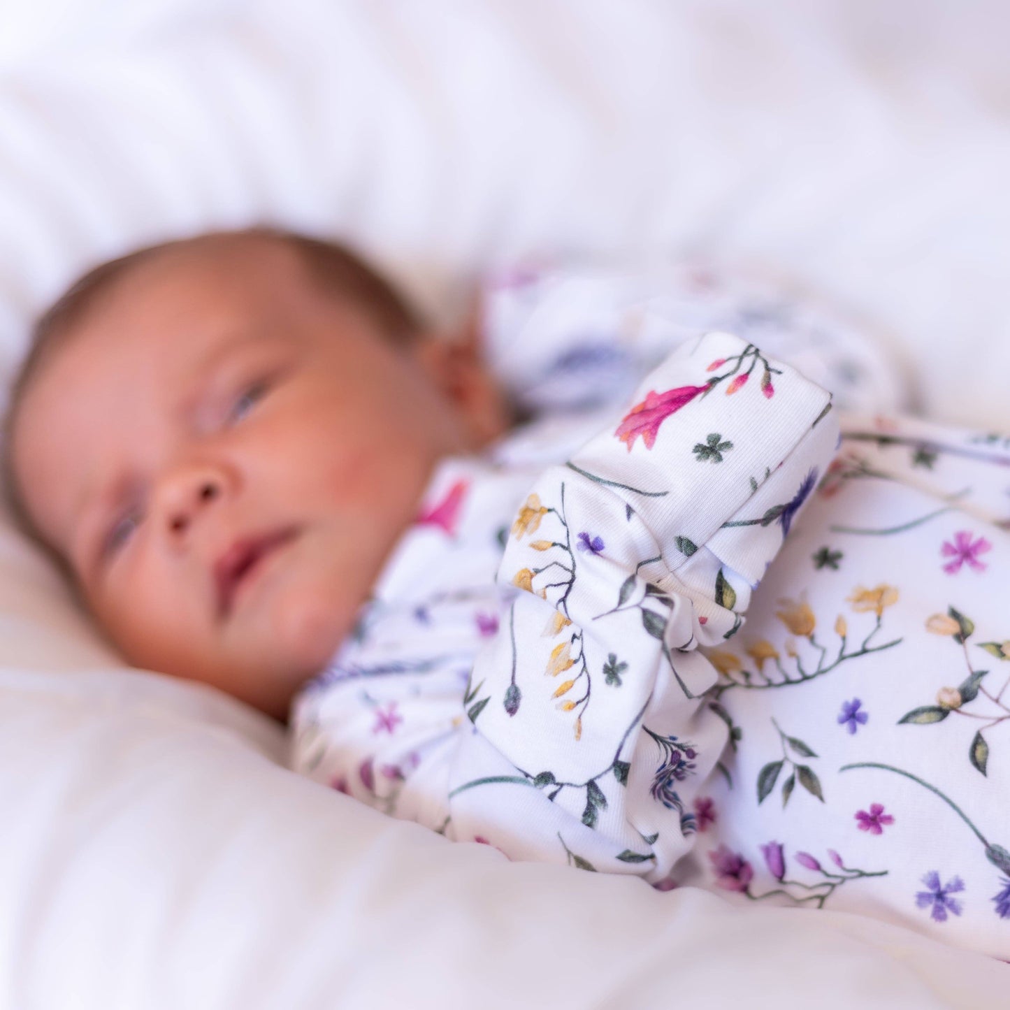 Fred & Noah - Floral Cotton Sleepsuit: Newborn