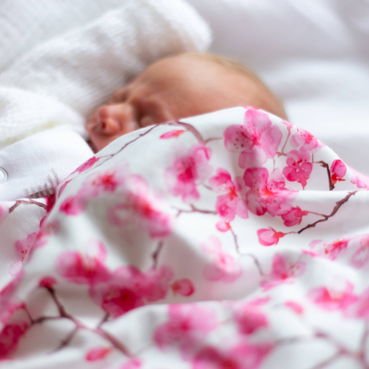 Fred & Noah - Cherry Blossom Print Pram Blanket