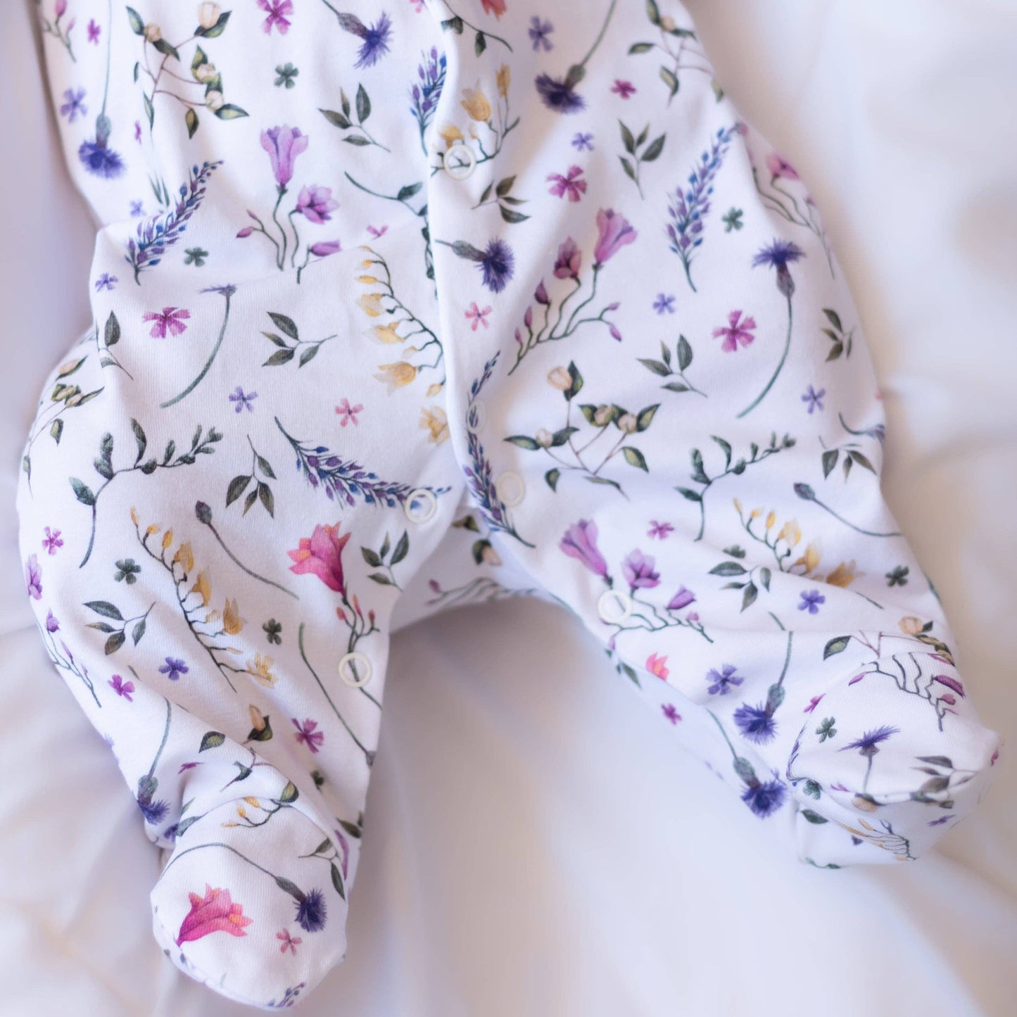 Fred & Noah - Floral Cotton Sleepsuit: Newborn