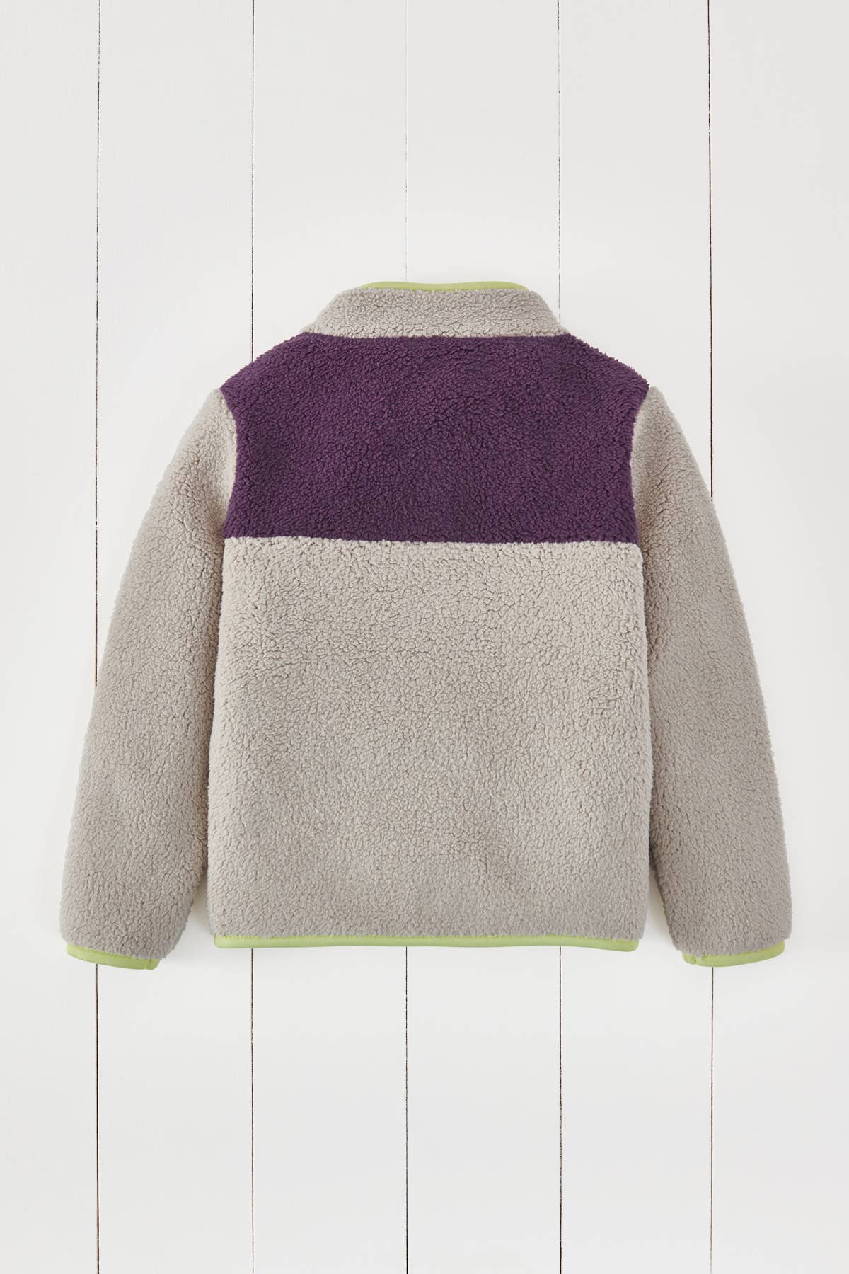 Grass & Air - Amythst Purple & Geothermal Grey Borg Quarter Zip Jumper: 2-3years