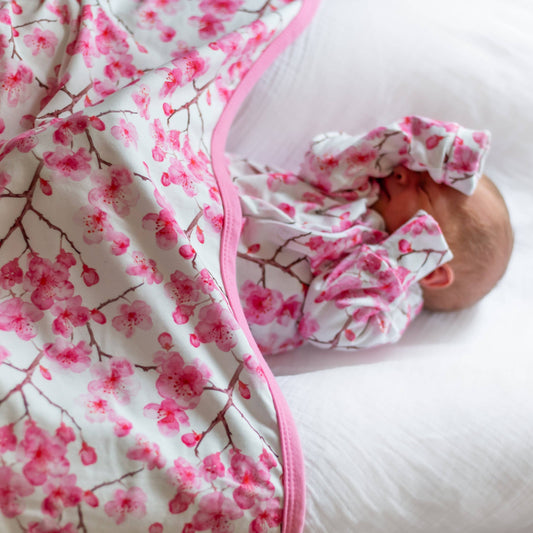 Fred & Noah - Cherry Blossom cotton Sleepsuit: 3-6 M