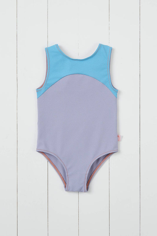 Grass & Air - Lavender Ribbed Kids Swimsuit: Lavender 4-5yrs