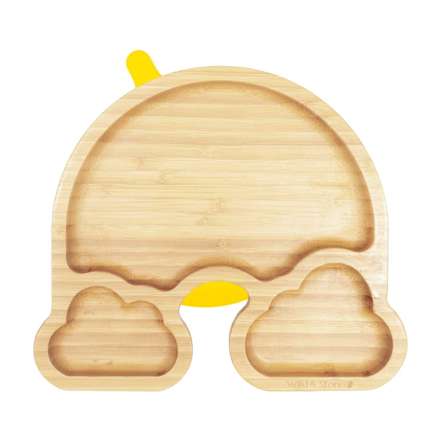 Wild and Stone - Baby Bamboo Weaning Suction Section Plate - Over The Rainbow